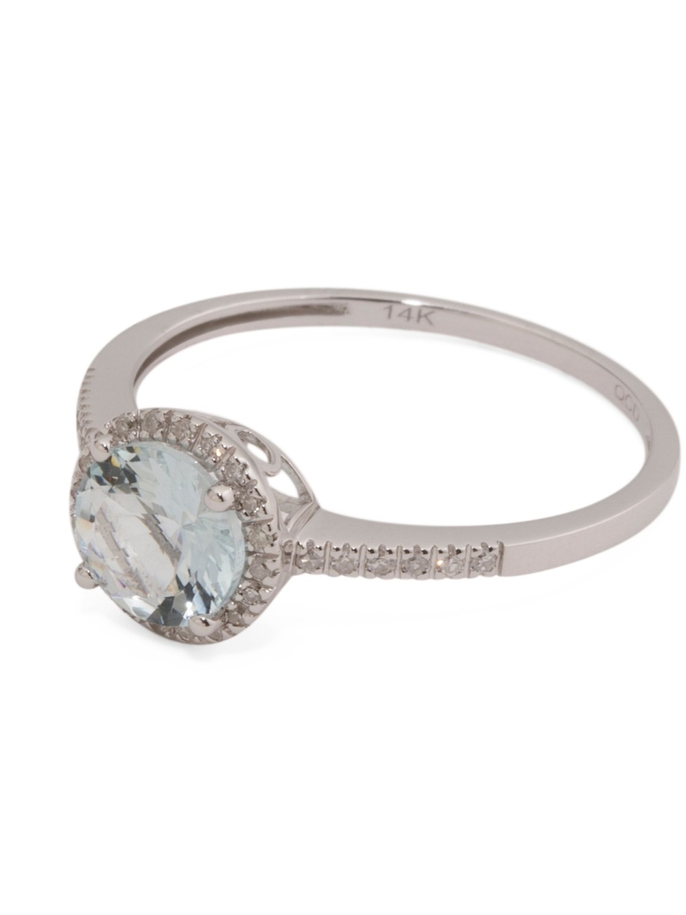 ORO LEONI 14kt White Gold Aquamarine And Diamond Ring